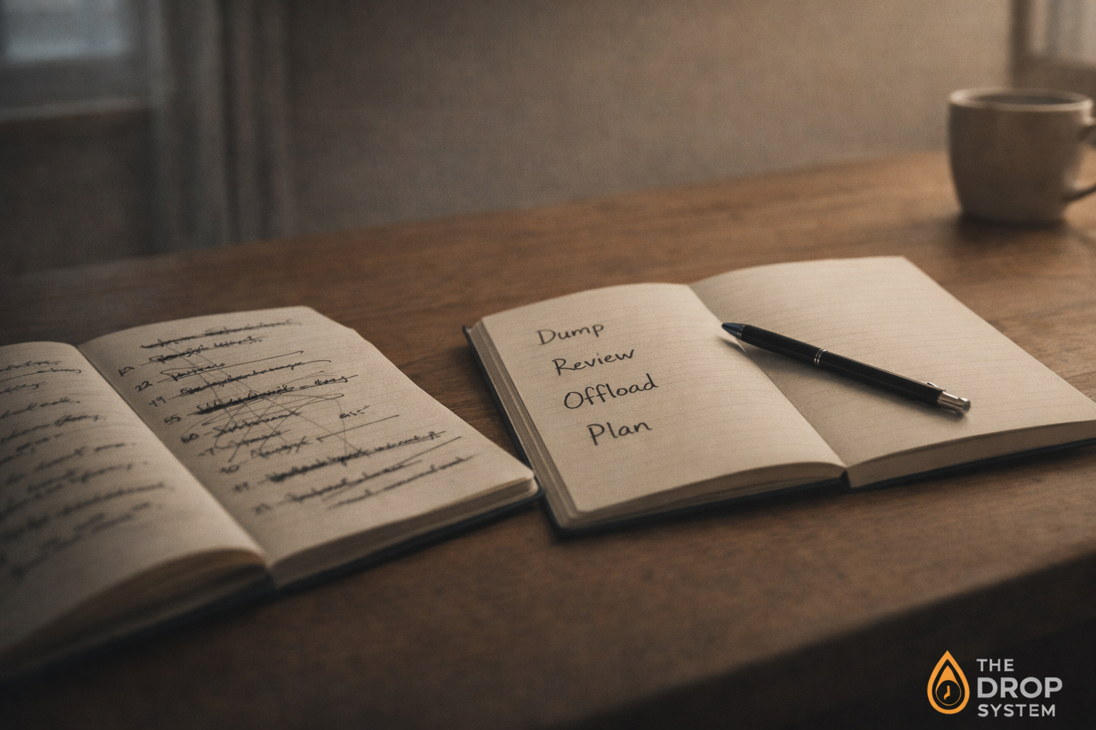 What happens if you try DROP and it doesn’t work shown as a simple reset notebook with Dump Review Offload Plan written clearly